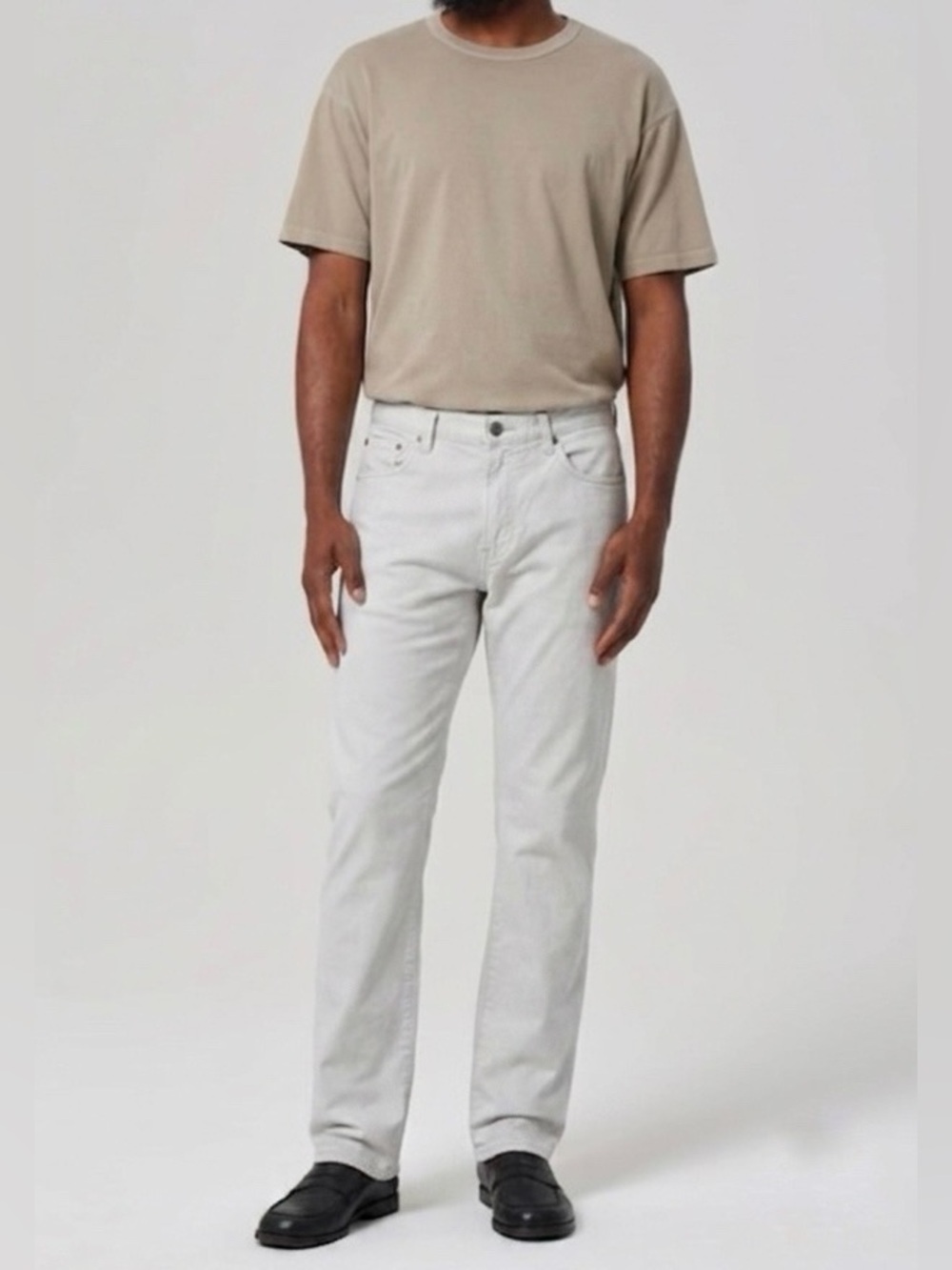 128 CITIZENS OF HUMANITY Men's SID Cotton Straight Leg Jeans - Ivory, Sz 36
